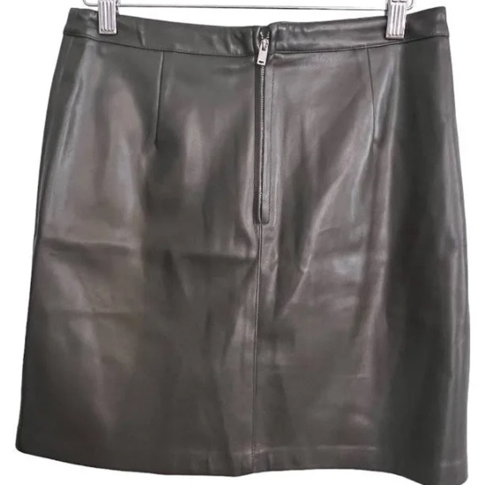 Mango Faux Leather Green Mini Skirt